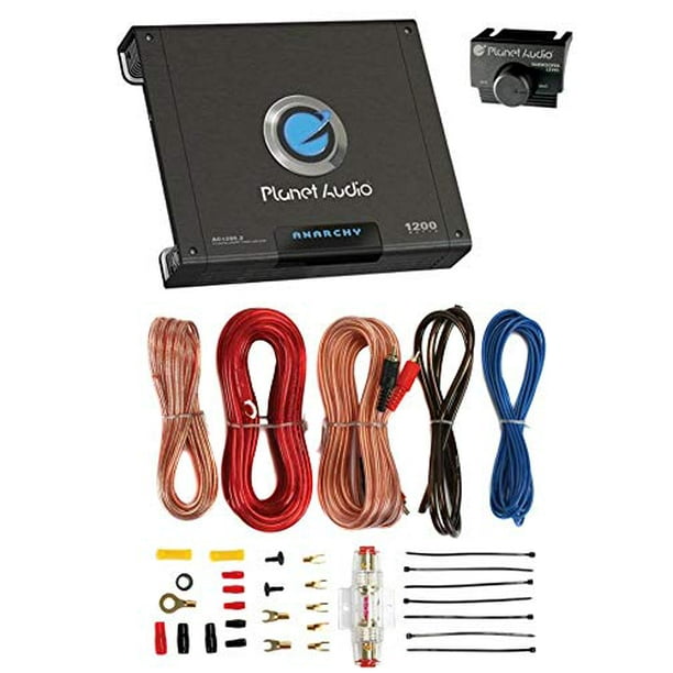 Planet Audio AC12002 1200 Watt 2 Channel Car A/B Car Audio Amplifier and 8 Gauge Amplifier Installation Kit with Bass Remote Controller Included Planet Audio AC12002 1200 Watt 2 Channel Car A/B Car Audio Amplifier and 8 Gauge Amplifier Installation Kit with Bass Remote Controller Included